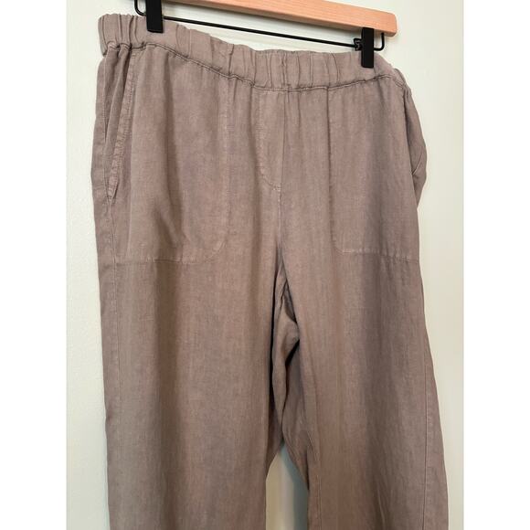 J. Jill Linen Light Green Cropped Linen Pants Large Petite - Picture 2 of 7